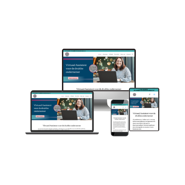 Mock up website De Virtuele Duizendpoot  getoond op verschillende apparaten.
