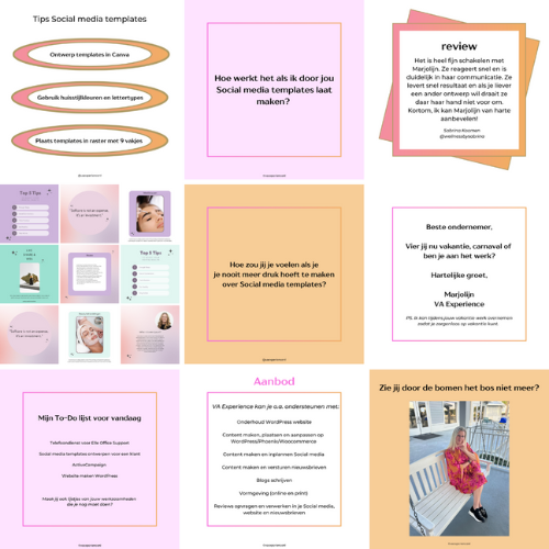 Social media template VA Experience